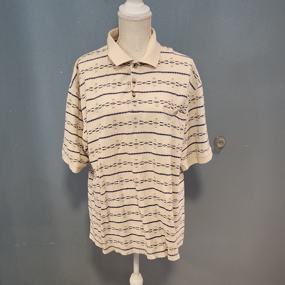 Wrangler Vintage Western Cowboy Aztec Print Polo Shirt Cotton Limited Edition